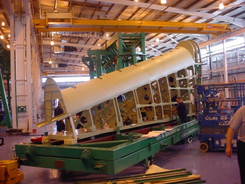 Airbus A380 wing structure in a production environment